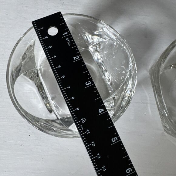 2 Vintage Colony Glass Clear Ice Cream Iridescent Snack Candy Nut Bowls 4.5” - Picture 6 of 7